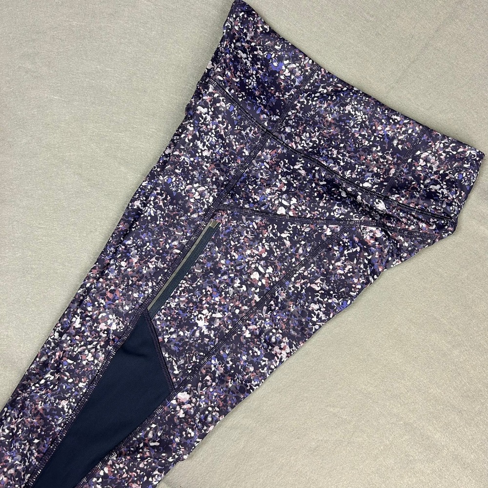 Athleta Rainier Printed Mesh Tight Leggings Womens Size S Purple Multi 657546-01